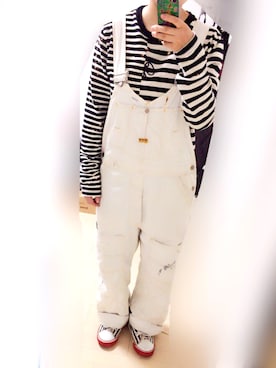「off white」｜「アイテム（オールインワン・サロペット）」を使った、カジさん（レディース・157cm）の夏コーディネート
