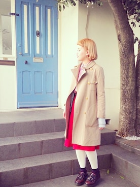 「アイテム（タイツ/ストッキング）」を使った、a k a n eさん（レディース・165cm）の冬コーディネート