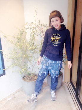 「New Balance」｜a k a n eさん（レディース・165cm）の冬コーディネート