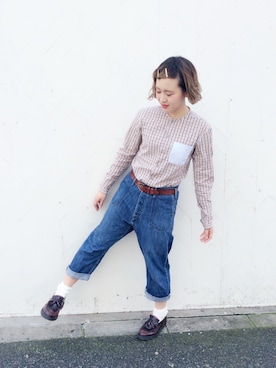 「CARVEN（カルヴェン）のアイテム」を使った、a k a n eさん（レディース・165cm）の春コーディネート