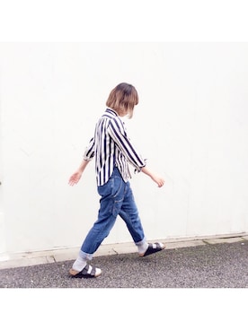 「Tabio（タビオ）のアイテム」を使った、a k a n eさん（レディース・165cm）の夏コーディネート