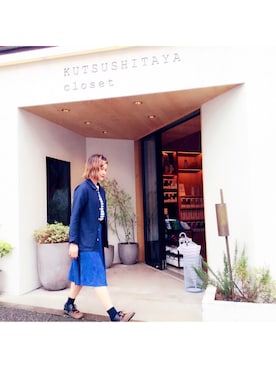 「COMME des GARCONS（コムデギャルソン）のアイテム（ジャケット/アウター）」を使った、a k a n eさん（レディース・165cm）の夏コーディネート