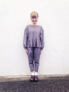 「ポニーテール」｜「アイテム（レッグウェア）」を使った、a k a n eさん（レディース・165cm）の夏コーディネート