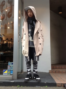 「AlexanderLeeChang（アレキサンダーリーチャン）のアイテム（Tシャツ/カットソー）」を使った、原田景司 / harada keijiさん（メンズ・172cm）の春コーディネート