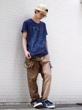 「AlexanderLeeChang（アレキサンダーリーチャン）のアイテム（パンツ）」を使った、原田景司 / harada keijiさん（メンズ・172cm）の春コーディネート