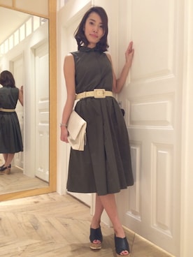 「アイテム（ワンピース/ドレス）」を使った、aya matsumaruさん（レディース・163cm）の春コーディネート