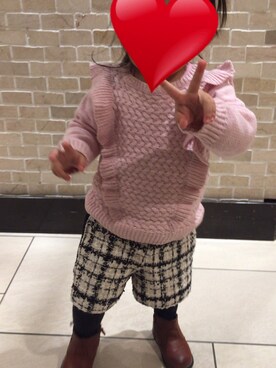 「Little deicy（リトルデイシー）のアイテム」を使った、mimikoさん（キッズ・90cm）の冬コーディネート