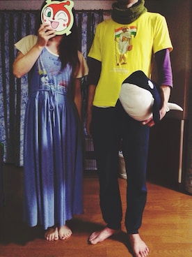 「アイテム（ルームウェア/パジャマ、イエロー系）」を使った、373さん（レディース・158cm）の春コーディネート