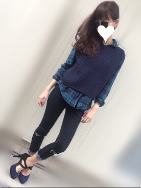 「SpRay PREMIUM（スプレイプレミアム）のアイテム（ニット/セーター）」を使った、ななさん（レディース・152cm）の冬コーディネート