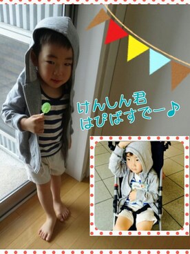 「BNT（ビーエヌティー　　）のアイテム（トップス）」を使った、ichi☺︎araさん（キッズ・90cm）の夏コーディネート