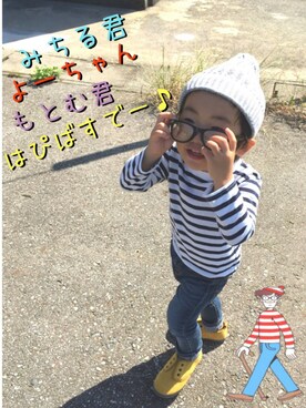 「ちびウォーリーし隊。」｜ichi☺︎araさん（キッズ・90cm）の秋コーディネート