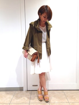 「POPCORN（ポップコーン）のアイテム」を使った、nano・universe 札幌ステラプレイス STAFFさん（レディース・158cm）の夏コーディネート