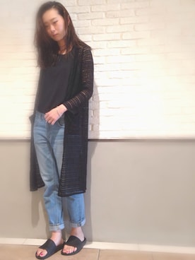 「スタッフコーデ」｜「アイテム（アクセサリー）」を使った、nano・universe 札幌ステラプレイス STAFFさん（レディース・170cm）の夏コーディネート