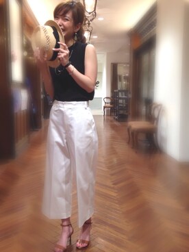 「スタッフコーデ」｜「アイテム（アクセサリー）」を使った、nano・universe 札幌ステラプレイス STAFFさん（レディース・159cm）の夏コーディネート