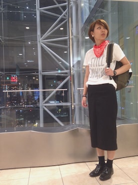 「アイテム（バックパック/リュック）」を使った、nano・universe 札幌ステラプレイス STAFFさん（レディース・158cm）の夏コーディネート