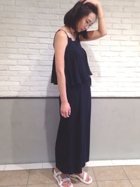 「アイテム（キャミソール）」を使った、nano・universe 札幌ステラプレイス STAFFさん（レディース・170cm）の夏コーディネート