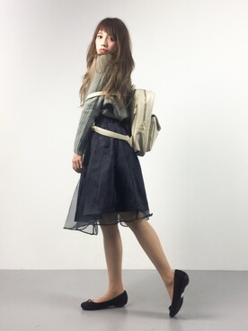 馬詰麿帆さん（レディース・157cm）の冬コーディネート