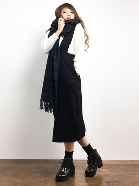 馬詰麿帆さん（レディース・157cm）の冬コーディネート