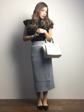 馬詰麿帆さん（レディース・157cm）の冬コーディネート