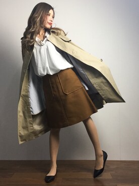 馬詰麿帆さん（レディース・157cm）の冬コーディネート