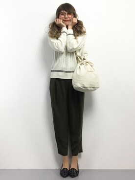 馬詰麿帆さん（レディース・157cm）の冬コーディネート