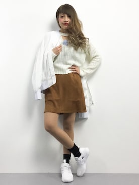 「unrelaxing（アンリラクシング）のアイテム（MA-1）」を使った、馬詰麿帆さん（レディース・157cm）の冬コーディネート