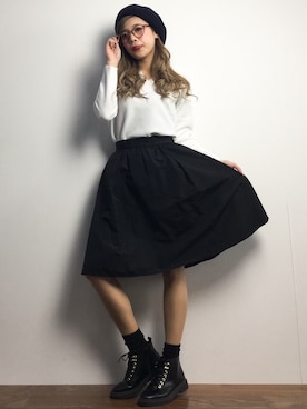 馬詰麿帆さん（レディース・157cm）の冬コーディネート