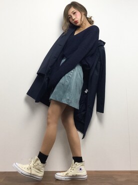 馬詰麿帆さん（レディース・157cm）の冬コーディネート