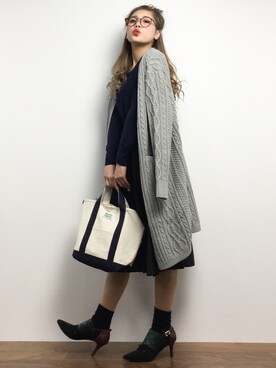 馬詰麿帆さん（レディース・157cm）の冬コーディネート