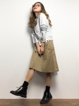 馬詰麿帆さん(レディース・157cm)の冬コーディネート