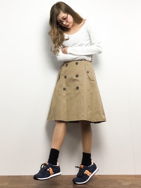 馬詰麿帆さん(レディース・157cm)の冬コーディネート