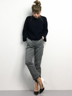 馬詰麿帆さん（レディース・157cm）の冬コーディネート