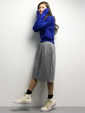 馬詰麿帆さん（レディース・157cm）の冬コーディネート