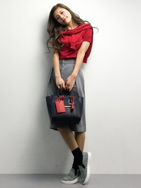 「NANO universe（ナノユニバース）のアイテム（その他シューズ）」を使った、馬詰麿帆さん（レディース・157cm）の冬コーディネート