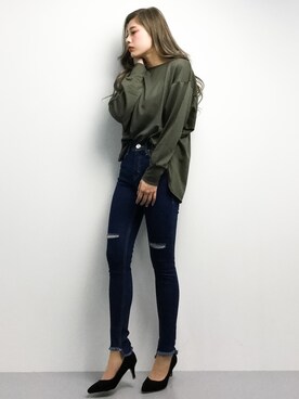 馬詰麿帆さん(レディース・157cm)の冬コーディネート