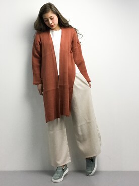 「NANO universe（ナノユニバース）のアイテム（その他シューズ）」を使った、馬詰麿帆さん（レディース・157cm）の冬コーディネート