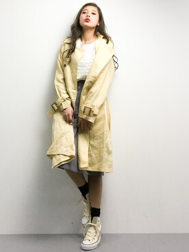 馬詰麿帆さん（レディース・157cm）の冬コーディネート