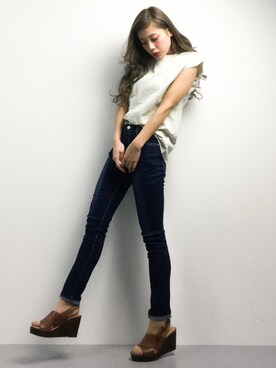 馬詰麿帆さん（レディース・157cm）の冬コーディネート