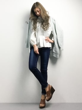 馬詰麿帆さん(レディース・157cm)の冬コーディネート