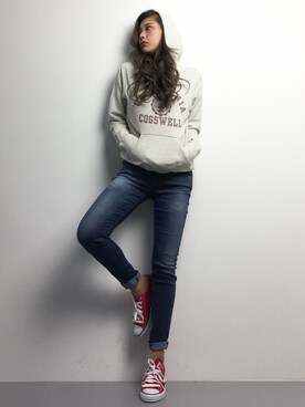 馬詰麿帆さん（レディース・157cm）の冬コーディネート