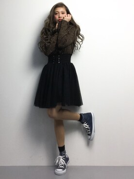 馬詰麿帆さん(レディース・157cm)の冬コーディネート