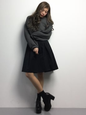 「STYLE DELI（スタイルデリ）のアイテム（その他トップス）」を使った、馬詰麿帆さん（レディース・157cm）の冬コーディネート