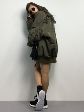 「G.V.G.V.（ジーヴィージーヴィー）のアイテム（ジャケット/アウター）」を使った、馬詰麿帆さん（レディース・157cm）の冬コーディネート