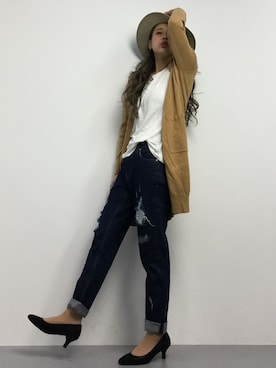 馬詰麿帆さん(レディース・157cm)の冬コーディネート