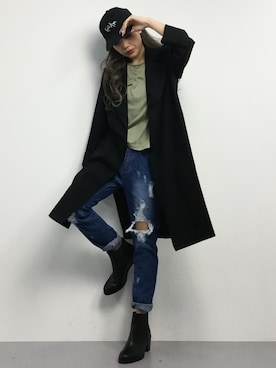 馬詰麿帆さん（レディース・157cm）の冬コーディネート