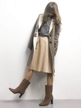 「Sophia collection（ソフィアコレクション）のアイテム」を使った、馬詰麿帆さん（レディース・157cm）の冬コーディネート