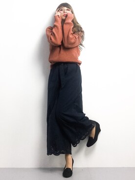 「Lulud（ルルド）のアイテム」を使った、馬詰麿帆さん（レディース・157cm）の冬コーディネート