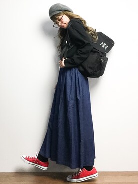 馬詰麿帆さん(レディース・157cm)の冬コーディネート