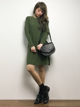 馬詰麿帆さん（レディース・157cm）の冬コーディネート