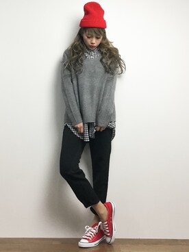 馬詰麿帆さん(レディース・157cm)の冬コーディネート